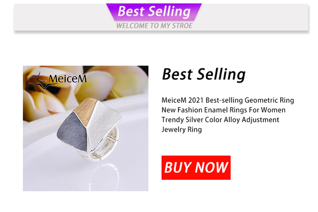 Geometryczny pierścień regulowany MeiceM 2021 - gorący trend na wesele! Nowoczesny design biżuterii dla kobiet - Wianko - 1