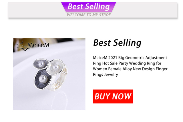 Geometryczny pierścień regulowany MeiceM 2021 - gorący trend na wesele! Nowoczesny design biżuterii dla kobiet - Wianko - 2