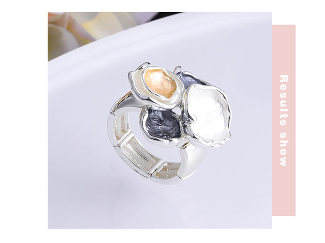 Geometryczny pierścień regulowany MeiceM 2021 - gorący trend na wesele! Nowoczesny design biżuterii dla kobiet - Wianko - 5