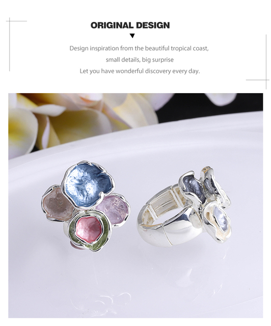 Geometryczny pierścień regulowany MeiceM 2021 - gorący trend na wesele! Nowoczesny design biżuterii dla kobiet - Wianko - 4