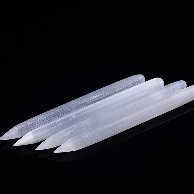Naturalny gipsowy selenitowy filar kształt kryształu - biały kamień leczniczy Reiki Home Decoration - Wianko - 4