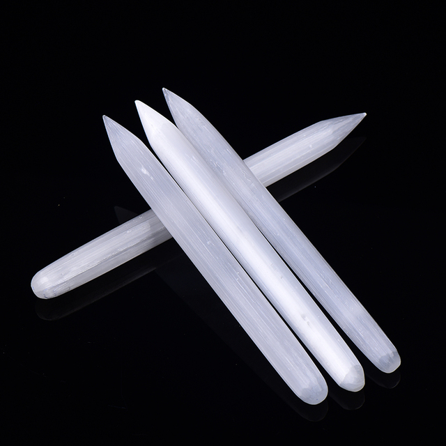 Naturalny gipsowy selenitowy filar kształt kryształu - biały kamień leczniczy Reiki Home Decoration - Wianko - 5