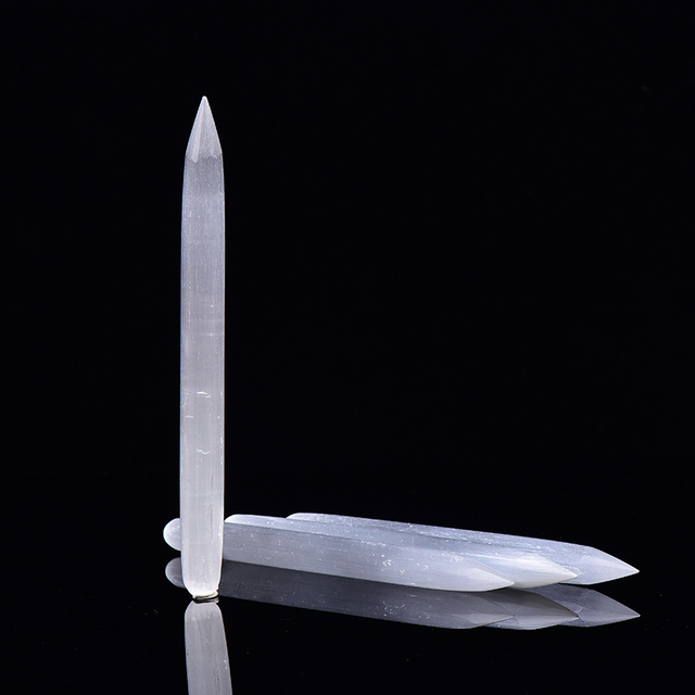 Naturalny gipsowy selenitowy filar kształt kryształu - biały kamień leczniczy Reiki Home Decoration - Wianko - 7