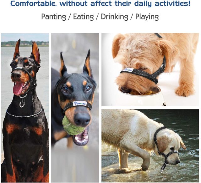 Kaganiec dla psa regulowany, odblaskowy nylon, zapobiegający gryzieniu i kontroli szczekania, mocowany na głowę - Wianko - 6
