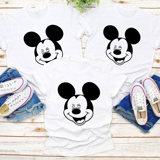 Koszulka letnia z nadrukiem zamku Mickey Mouse dla całej rodziny - Wianko - 9