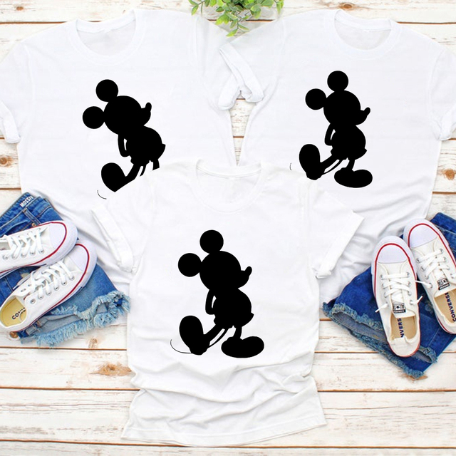 Koszulka letnia z nadrukiem zamku Mickey Mouse dla całej rodziny - Wianko - 16