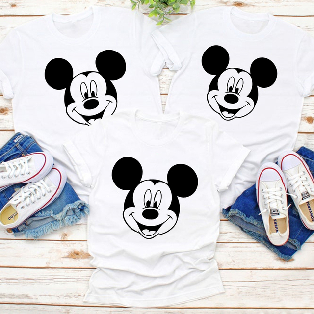 Koszulka letnia z nadrukiem zamku Mickey Mouse dla całej rodziny - Wianko - 10