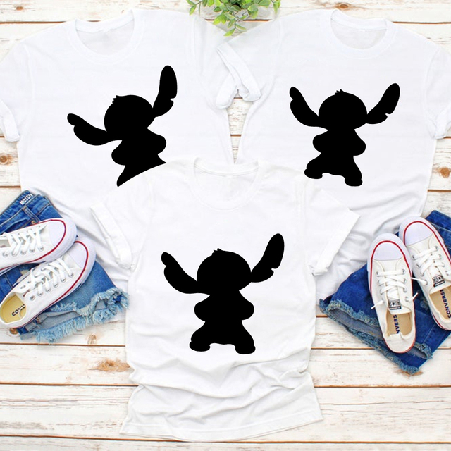 Koszulka letnia z nadrukiem zamku Mickey Mouse dla całej rodziny - Wianko - 8