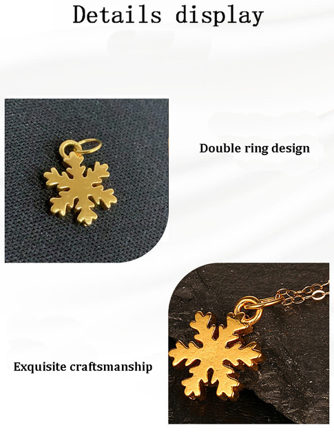 Wisiorek naszyjnik YUNLI Pure 24K 999 złoty w kształcie płatka śniegu z 18K złotym łańcuchem - biżuteria dla kobiet, prezent PE016 - Wianko - 3