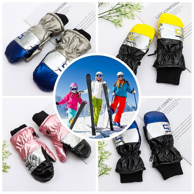 Dziecięce narciarskie rękawiczki z długimi rękawami, wiatroszczelne i wodoodporne, 7-14 lat - Wianko - 3