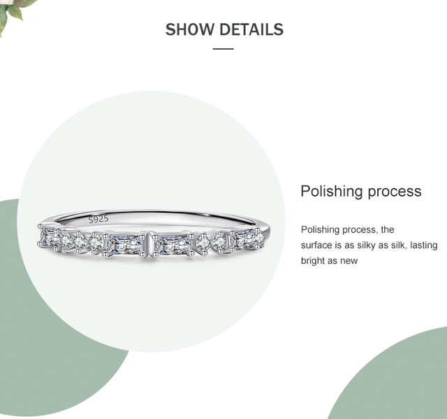 Pierścionek wyjątkowy Ailmay w nowoczesnym stylu, wykonany z 925 srebra z olśniewającym prostokątnym kamieniem CZ, idealny dla eleganckich kobiet - Wianko - 4