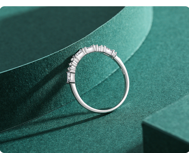 Pierścionek wyjątkowy Ailmay w nowoczesnym stylu, wykonany z 925 srebra z olśniewającym prostokątnym kamieniem CZ, idealny dla eleganckich kobiet - Wianko - 8