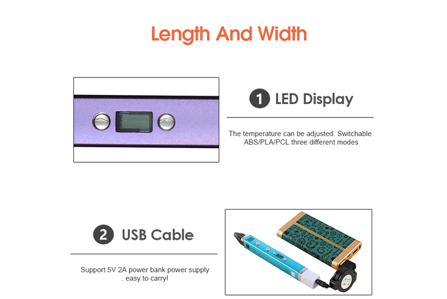 Myriwell 3rd - Kreatywne pióro 3D USB - 4 prędkości - Dla dzieci - Do rysowania i dekorowania - Wianko - 3