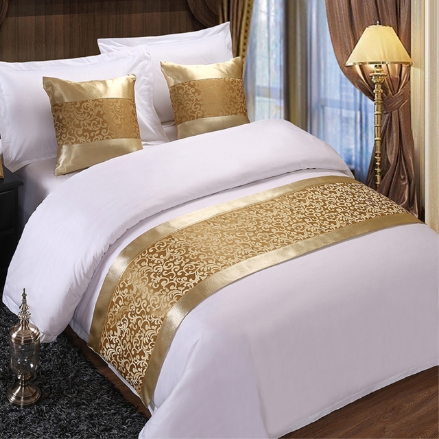 Narzuta kwiatowa na łóżko w kolorze szampana - pojedyncza, królowa, King-size, dekoracyjna, do hotelu i domu - Wianko - 1