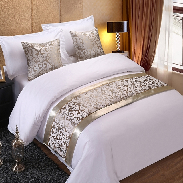 Narzuta kwiatowa na łóżko w kolorze szampana - pojedyncza, królowa, King-size, dekoracyjna, do hotelu i domu - Wianko - 3
