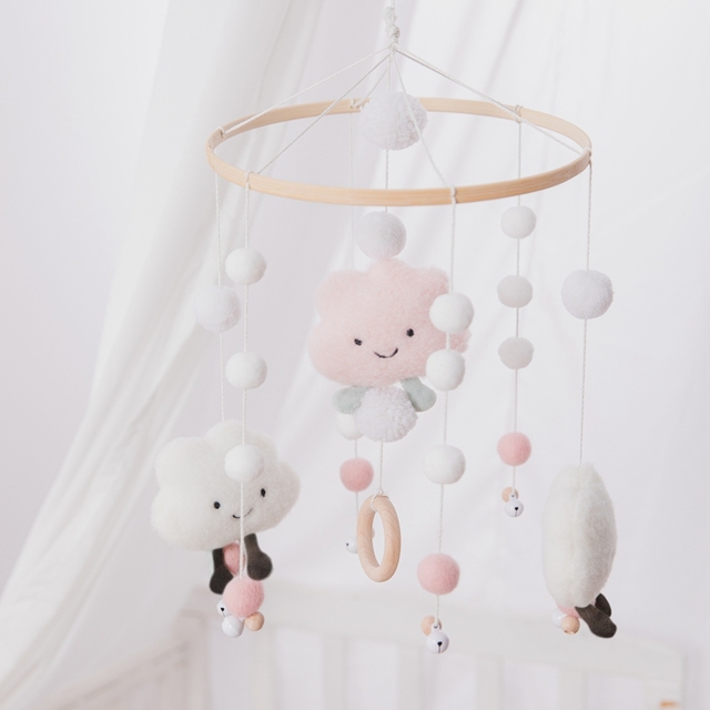 Zestaw drewniany do łóżeczka dla noworodka z wieszakiem, ramą dzwonków i mobilnym łóżeczkiem - zabawka DIY dla dzieci (0-12 miesięcy) - Wianko - 16
