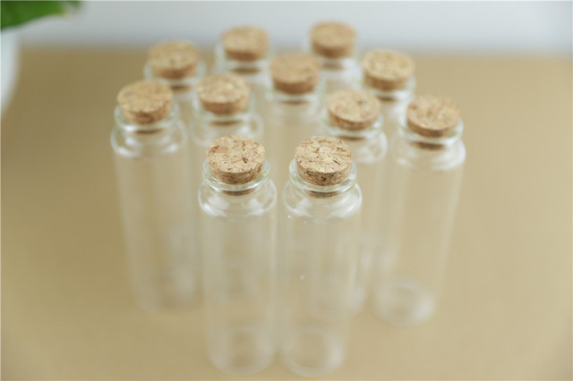 Partia 24 sztuk szklanych butelek 50ml z korkiem, rozmiar 16*30*100mm, idealne na DIY, rzemiosło i prezent ślubny - Wianko - 5