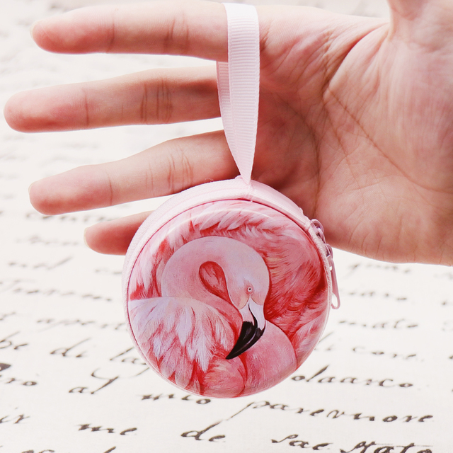 Nowe pudełko na prezenty w kształcie okręgu, z uroczym flamingiem - idealne na biżuterię i słodkie upominki - Wianko - 13