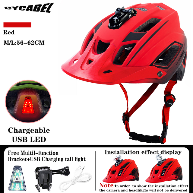 Kask rowerowy CYCABEL Ultralight Casco de montaña - kask na rower górski i wyścig drogowy z oświetleniem LED - Wianko - 12