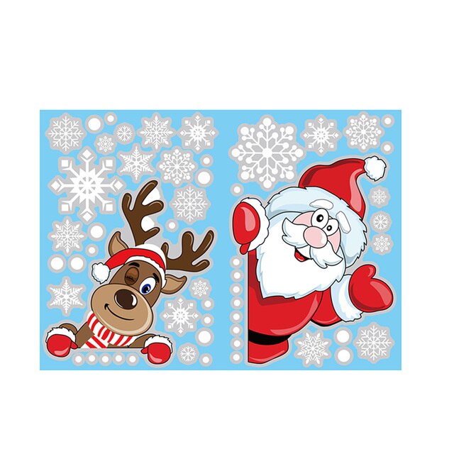 2 bożonarodzeniowe naklejki okienne pcv statyczne do dekoracji Świąt, wymienne - Home Office Kids School - Wianko - 3