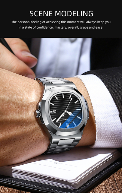 Mężczyźni zegarek kwarcowy CHENXI 2021 biznesowy, luksusowa marka, stal nierdzewna, wodoodporny, luminoforowy - Wianko - 10