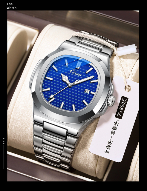 Mężczyźni zegarek kwarcowy CHENXI 2021 biznesowy, luksusowa marka, stal nierdzewna, wodoodporny, luminoforowy - Wianko - 3