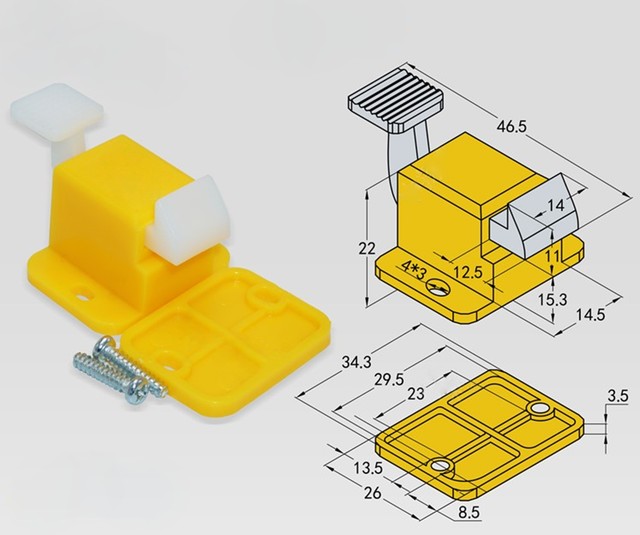 Worek z 2 sztukami żółtych stojaków klamra długie usta krótkie usta Rack do testowania opraw ICT - akcesoria do kołków - Wianko - 2