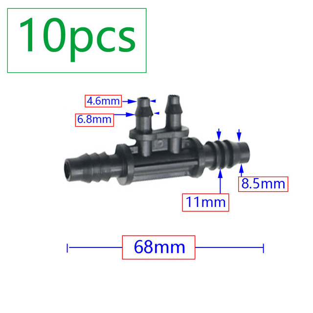 Złącze ogrodowe do węża trójnik prosty i kolanko 3/8 do 1/4, zaślepka kolczasta 8/11 do 4/7mm - adapter irygacyjny montaż - Wianko - 11