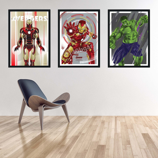 Obraz na płótnie Marvel Avengers - Superhero iron Man, kapitan ameryka, Thor - przedszkole, pokój dziecięcy - plakat home decoration - Wianko - 3