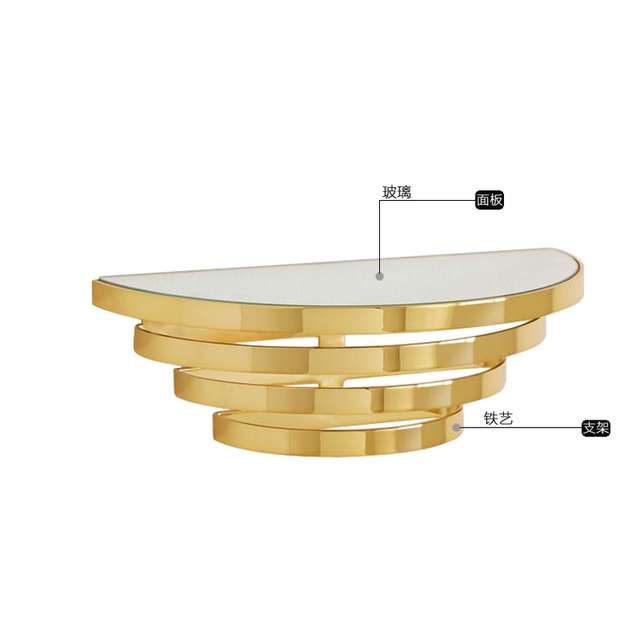 Metalowa półka ścienna w stylu skandynawskim - złoty stojak do przechowywania z szklanym lustrem dla sypialni i salonu - Wianko - 9