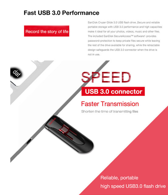 SanDisk SDCZ600 - szybki dysk Flash USB 3.0 o pojemnościach 32GB, 64GB, 128GB, 256GB - Wianko - 1