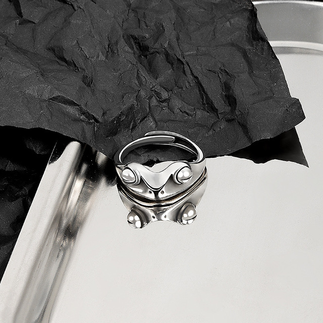 Pierścień LIVVY 2021 w kolorze srebrnym o europejskim stylu, wyrazisty klasyk z retro falą - Wianko - 3