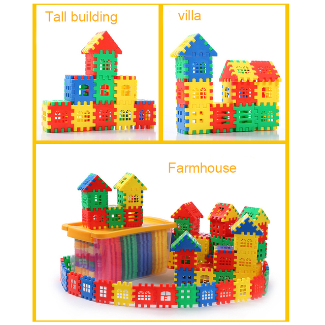 Edukacyjne plastikowe klocki budowlane dla dzieci - idealne do montażu w domu i przedszkolu - Wianko - 10