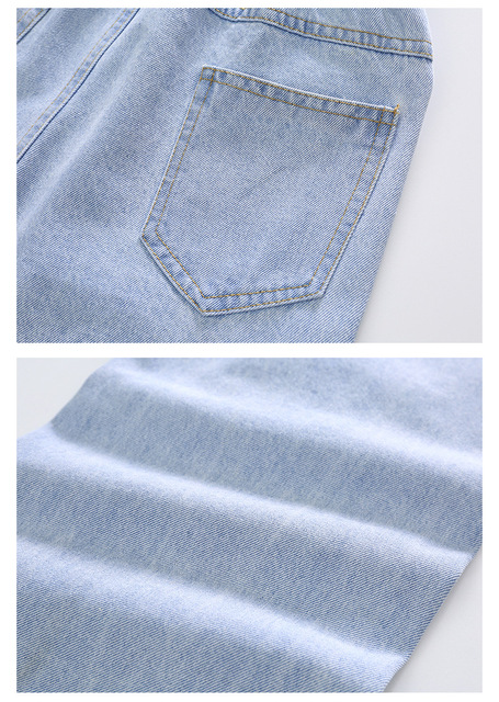 Nastolatki - Niebieskie jeansowe dżinsy dla dziewczyn z wysokim stanem i rozszerzanymi nogawkami - Wianko - 10