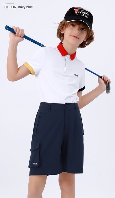 Chłopięce letnie spodenki golfowe PGM z elastyczną gumką KUZ104 - odzież sportowa casual dla dzieci - Wianko - 3