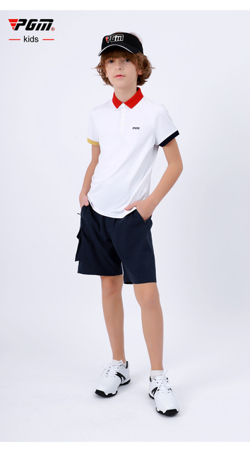 Chłopięce letnie spodenki golfowe PGM z elastyczną gumką KUZ104 - odzież sportowa casual dla dzieci - Wianko - 4