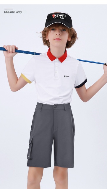 Chłopięce letnie spodenki golfowe PGM z elastyczną gumką KUZ104 - odzież sportowa casual dla dzieci - Wianko - 8