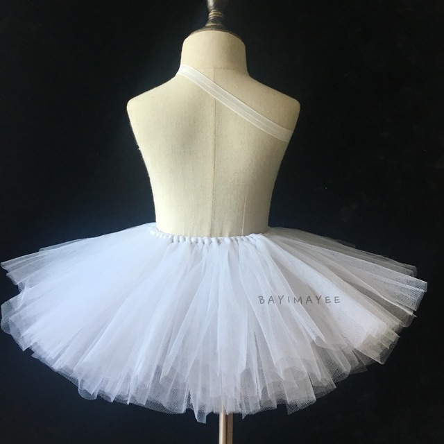 Śliczne białe tutu dla dzieci - ręcznie wykonane tiulowe spódnice z zestawem opasek w różową różą, idealne na przyjęcie czy kostium baletowy - Wianko - 6