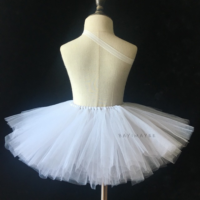 Śliczne białe tutu dla dzieci - ręcznie wykonane tiulowe spódnice z zestawem opasek w różową różą, idealne na przyjęcie czy kostium baletowy - Wianko - 7