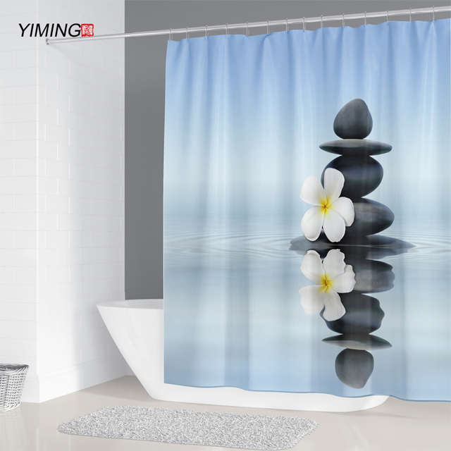 Zasłona prysznicowa z nadrukiem pleśni YIMING zmywalna 3D 240x180cm z hakiem dekoracyjnym - Wianko - 6