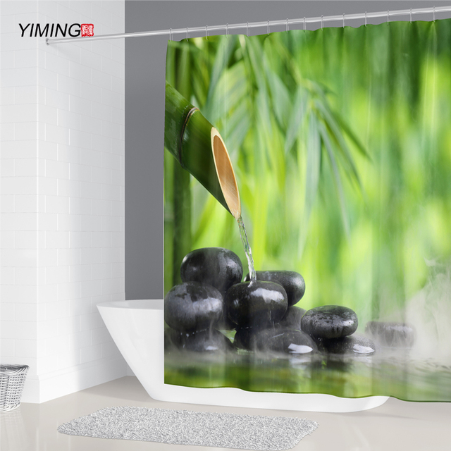 Zasłona prysznicowa z nadrukiem pleśni YIMING zmywalna 3D 240x180cm z hakiem dekoracyjnym - Wianko - 9