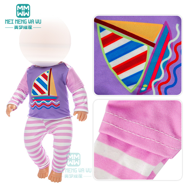 Ubrania dla lalki o długości 43cm - garnitur i ubranie do wypoczynku, dom mody dla noworodków - Wianko - 4