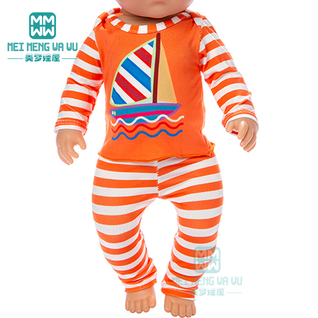 Ubrania dla lalki o długości 43cm - garnitur i ubranie do wypoczynku, dom mody dla noworodków - Wianko - 5
