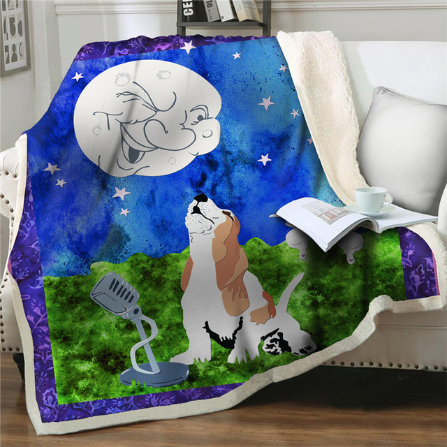 Miękki flanelowy koc zjawiskowy księżyc wilk Sherpa kocyk do okrywania łóżek Sofa kapa na kołdrę biuro podróży koc - koce - Wianko - 15