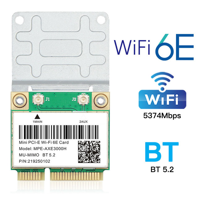 Karta sieciowa bezprzewodowa tri-band Wifi 6E AX210 Mini PCIE 802.11ax/ac z Bluetooth 5.2 i MU-MIMO (5374 mb/s) - Wianko - 3