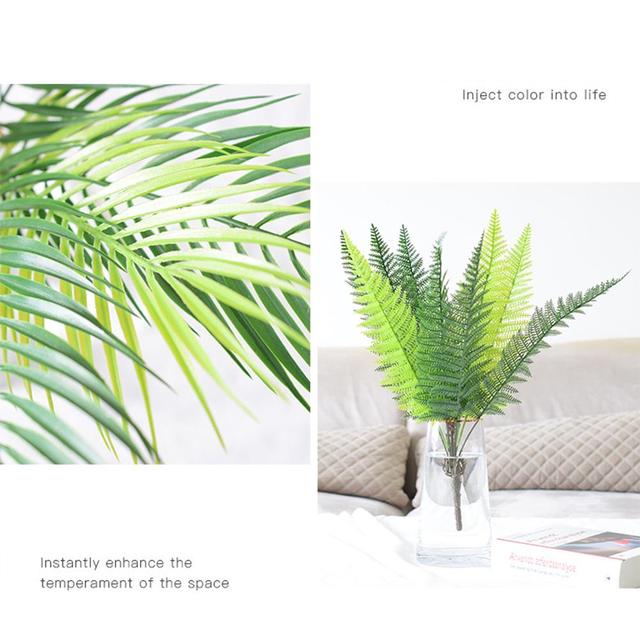 Sztuczna roślina paproć wysokiej jakości zielona dekoracja do sypialni i ślubna - Wianko - 3