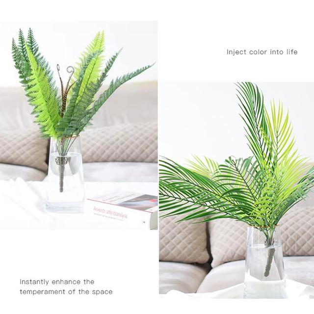 Sztuczna roślina paproć wysokiej jakości zielona dekoracja do sypialni i ślubna - Wianko - 6