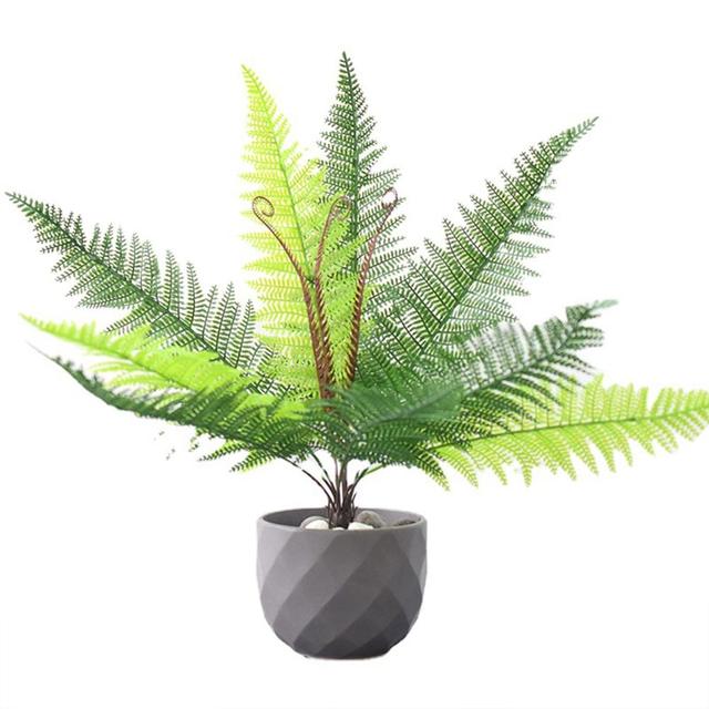 Sztuczna roślina paproć wysokiej jakości zielona dekoracja do sypialni i ślubna - Wianko - 5