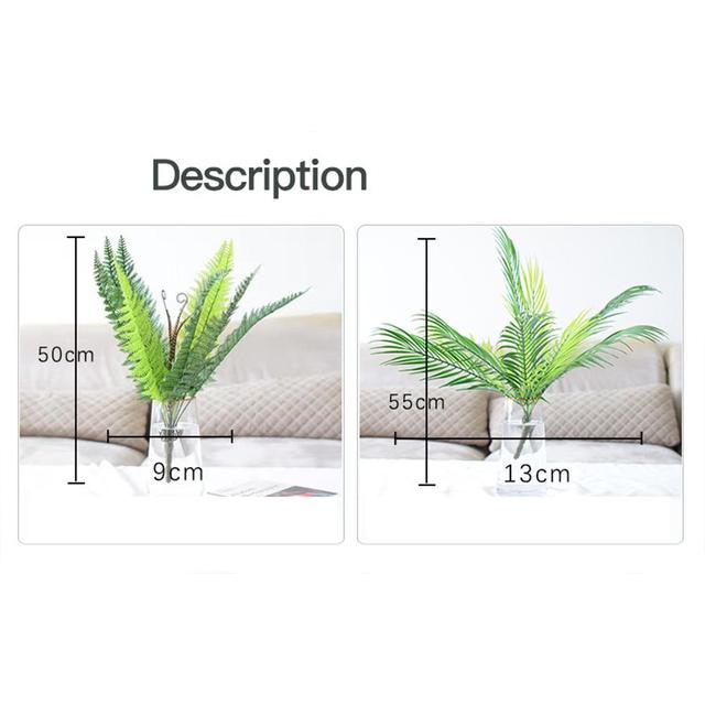 Sztuczna roślina paproć wysokiej jakości zielona dekoracja do sypialni i ślubna - Wianko - 4