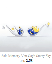 Kolczyki asymetryczne 925 Sterling Silver z błękitną kryształową gwiazdą dla eleganckiej nastolatki SEA425 - Wianko - 11